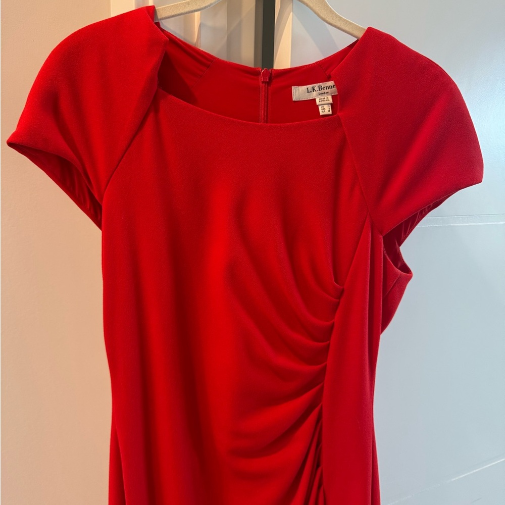 LK Bennett Red Midi Dress size 6 - Picture 2 of 10